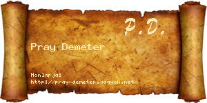 Pray Demeter névjegykártya